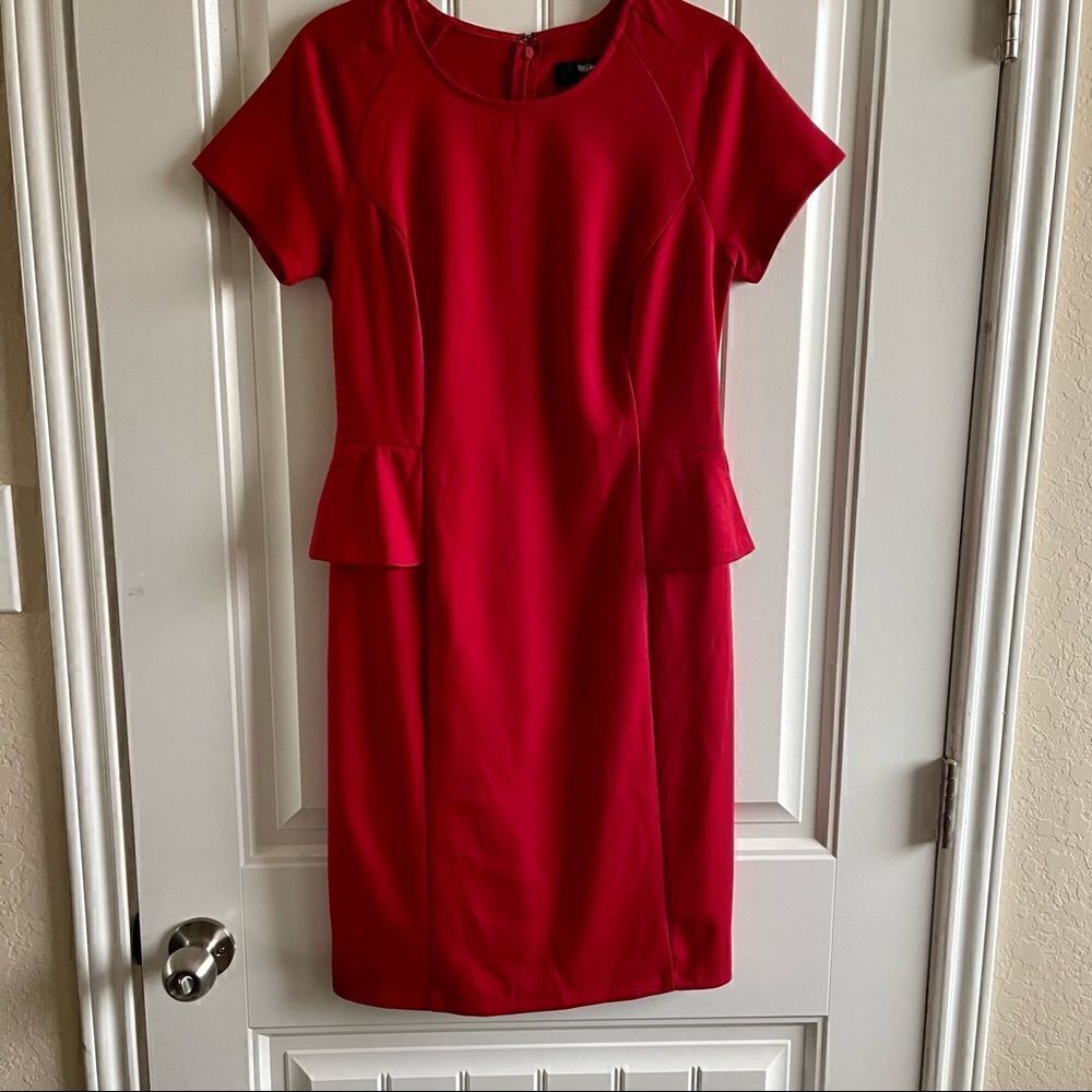 Mossimo Women's Red Vintage Refined Peplum Midi Dress; SZ S; NWOT